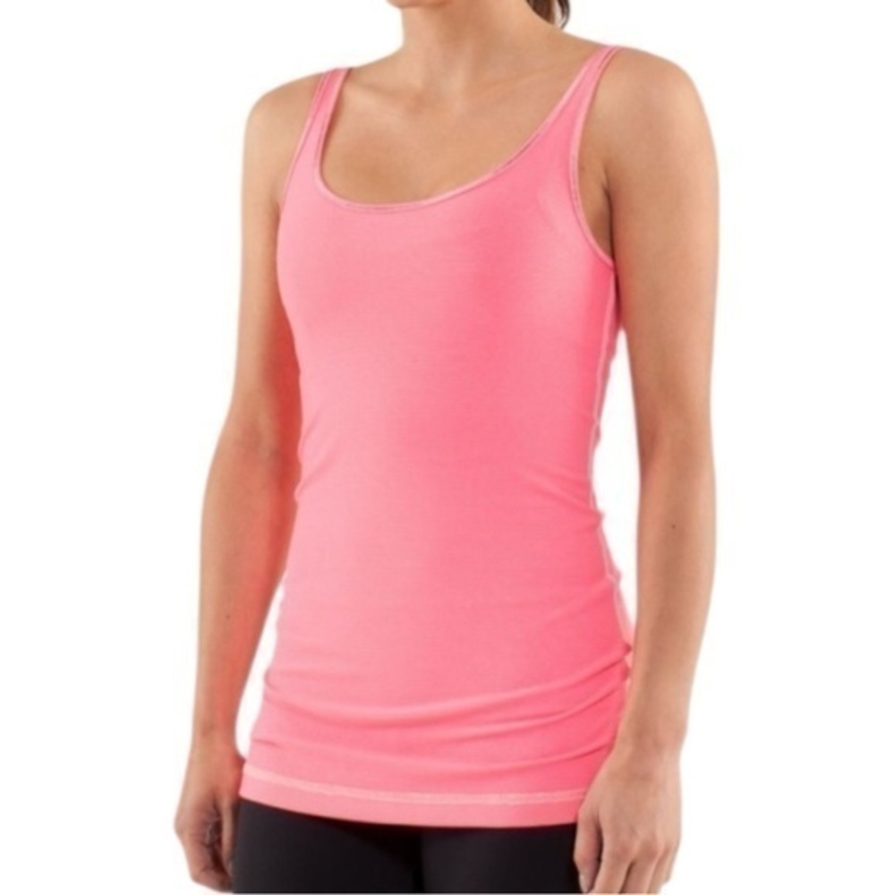 Lululemon Women’s Size 6 Wee Stripe Dine Flash Pink Daily Racerback Tank Top